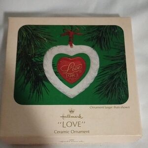 Hallmark Love Ceramic Ornament - Red and White Heart